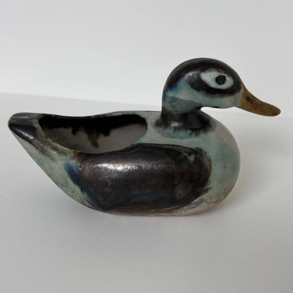 Small Vintage Duck Pottery Planter or Votive Holder - Picture 1 of 4